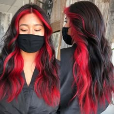 Hair Dyed Underneath, Red Hair Inspiration, Red Hair Inspo, Dyed Red Hair, Hair Streaks, Halo Hair