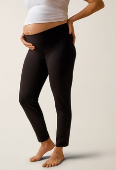 A pair of full-coverage leggings in a thicker quality than our popular Maternity leggings in lyocell. Soft and stretchy, thick maternity leggings with a figure-hugging fit and 7/8 length legs. The comfortable waistband is made of double material without irritating seams, ensuring a perfect fit both with and without a baby bump. These leggings are designed for both style and comfort, making you feel effortlessly dressed! Stretch Black Maternity Pants, Black Stretch Maternity Pants, Stretch Black Maternity Bottoms, Stretch Black Bottoms For Maternity Wear, Black Stretch Maternity Bottoms, Bump Friendly Maternity Bottoms With Straight Leg, Bump-friendly Straight Leg Maternity Bottoms, Bump Friendly Straight Leg Maternity Bottoms, Maternity Wear Straight Leg Bottoms