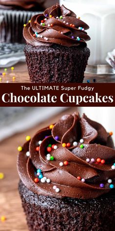 the ultimate super fudgey chocolate cupcakes are made with only three ingredients