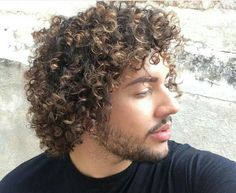 Spiral Perm, Short Permed Hair, Medium Length Curly Hair, Haircut Curly, Beard Hairstyle, Men Haircut, Mens Hair