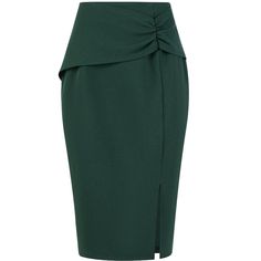 STYLE - Keep your look casual and elegant in summer weather with this work skirt from Hobemty, featuring a pencil skirt with a slit side, ruched front details, high waist, and knee length. OUTFIT - Comfortable and classic, pair with a semi-formal shirt and heels for a chic office look. OCCASION - Focused on Ladies' Semi-Formal Wear - This skirt can be a perfect addition to almost any outfit from formal to daily wear, great for work, meetings, office, businesses, work, parties, cocktails, wedding Cocktails Wedding, Office Wears, Skirts Green, Work Parties, Women's Office, Outfit Comfortable, Work Meetings, Work Skirt, Semi Formal Wear