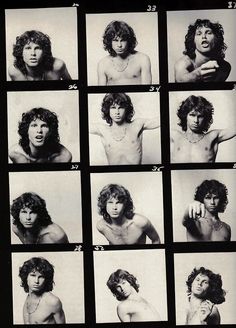 an old black and white photo of men with different hair styles, from the back to the front