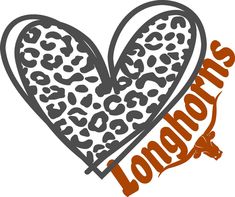 an animal print heart with the word london on it's side, in orange and grey