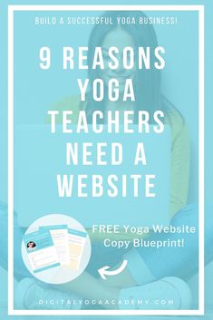 a woman sitting on the floor with her laptop and text that reads 9 reasons yoga teachers need