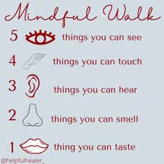 Using 5 senses to build mindfulness during your walks Grounding With 5 Sense, 5 Senses Mindfulness Activity, 5 Senses Mindfulness, 5 Senses Meditation, 5 Senses Coping Skills, 5 Senses Grounding Exercise, 5 Senses Writing, Frustration Tolerance, Mindful Walking