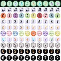 the numbers are arranged in different colors and sizes, with one number on each side