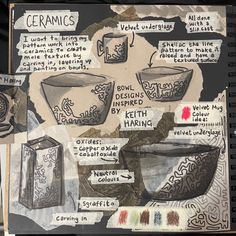 an altered collage of food items and words