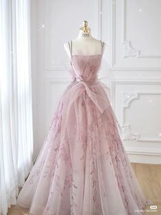 Gaun Tulle, Prom Dress Pink, Formal Prom Dresses, Pink Evening Dress, A Line Evening Dress, Pink Prom Dresses