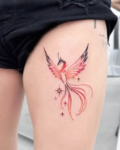 Phoenix Tattoo For Women, Tattoo For Women Ideas, Phoenix Tattoo Ideas, Phoenix Back Tattoo, Phoenix Tattoo Design, Pretty Tattoos For Women, Red Tattoos, Wrist Tattoos For Women