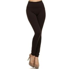 Made for yoga and fitness enthusiasts, Super soft, High waist fleece leggings with thick wide band for tummy control. Size: Plus Size.  Color: Brown.  Gender: female.  Age Group: adult. Walmart Leggings, Coffee Outfit, Full Length Pants, Casual Pants Style, Purple Lady, Bottom Workout, Fleece Leggings, Nice Clothes, Workout Running