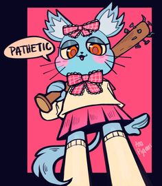 a drawing of a cat with a baseball bat in it's hand and the caption that says, pathic