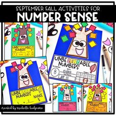 a number sense game with pictures of animals and numbers