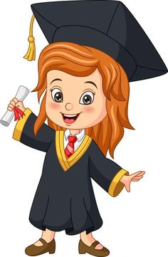 niña de dibujos animados en traje de graduación con un diploma Graduation Drawing, Graduation Cartoon, Boy Graduation, Graduation Crafts, Baby Shower Cake Pops, Free Photo Frames, Fairy Artwork, Kids Class, Cartoon Boy