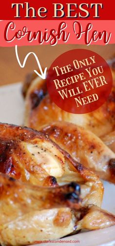 Cornish Hen Recipe Easy, Cornish Hen Recipes Oven, Baked Cornish Hens, Cooking Cornish Hens, Cornish Game Hens