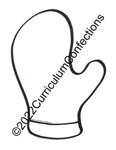 a drawing of a hand with the word's name on it, and an outline of