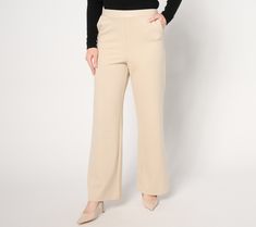 When the dress code calls for something upscale, pull these ponte pants out of your closet. The contrasting waistband adds a chic touch, while the wide-leg silhouette flatters every figure. From nicole by Nicole Miller. Ponte Pants, Wide Leg Pant, Nicole Miller, Dress Code, Dress Codes, Wide Leg Pants, The Dress, Wide Leg, Pants