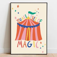 full of magic print Kids Prints, Art Lessons, So Cute, Kids Room, Nursery, Frame, Color, Art, Child's Room