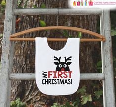 Reindeer Bib for Baby - Christmas Bib - First Christmas Dinner Bib - Winter Holiday Bib for Baby Boy or Baby Girl - Christmas Gift For Baby Christmas Gift For Baby, Bib For Baby, Christmas Bib, Baby Messages, Baby Boy Bibs, Boy Bib, Baby Christmas Gifts