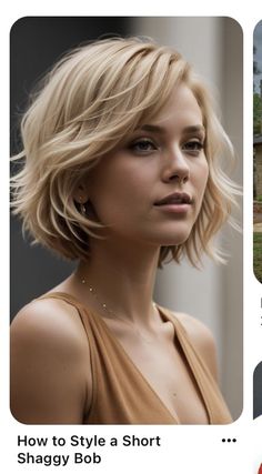 Short Shaggy Bob Hairstyles, Short Shaggy Bob, Chin Length Haircuts, Shaggy Short Hair, Shaggy Bob