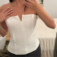 Reposhing This Item I Purchased From @Joyfashionstyle. Loved It, But Ready To Rotate For Something New. Questions? Leave A Comment Below! Zara White, Solid Tops, Corset Top, Zara Tops, Something New, Blogger, Zara, Womens Tops, Crop Tops