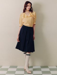 Composition : 97% polyester, 3% polyurethaneColor : NAVY_S,NAVY_MCountry of Origin : CHINA Pleated Midi Skirt, Midi Skirt, China, Navy, The Originals, Clothes For Women, Closet