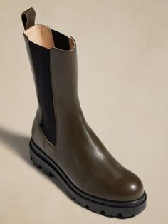 Hudson Tall Leather Chelsea Boot | Banana Republic High Arches, Style Basics, Leather Chelsea Boots, Winter 2022, Olive Color, Laura Lee, Chelsea Boot, Womens Rights, Work Fashion