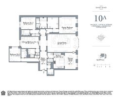 the floor plan for an apartment with four bedroom and two bathroom areas, including one living room