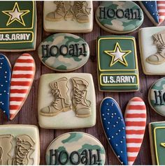 Army Graduation Party, Army Cookies, Military Send Off Party Ideas, Basic Training Graduation, Welcome Home Soldier