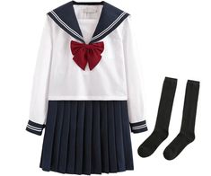 PRICES MAY VARY. Main materials：65%Terylene+35%Cotton,100% Brand New Package: SHIRT+SKIRT+TIE+SOCKS.Size chart has been updated, please check carefully before purchase. occasion：daily wear or gifts.Halloween costume , theme party, cosplay, etc. It's also the great gift for friends and Anime lovers,fashion enthusiasts,Anime comic exhibition, parties and so on. this uniform is well crafted by professional tailors for long-lasting use. The product design is lovely and elegant, showing your slim cur Cute Maid Outfit, Japanese Student, Preppy Mode, Sailor Shirt, Sailor Suit, Maid Outfit, Style Japonais, Suit Style, Preppy Style