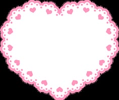 a heart shaped doily with hearts in the middle and pink trimmings on it