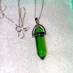 Green Quartz Sterling Silver Necklace 30” Pendant Is Natural Green Quartz. Necklace Is 30” And Comes With Gift Box. Green Crystal Necklace, Pretty Jewelry Necklaces, Crystal Green, Layered Necklaces Silver, Allegiant, Pretty Jewelry, Green Quartz, Green Necklace, Quartz Necklace