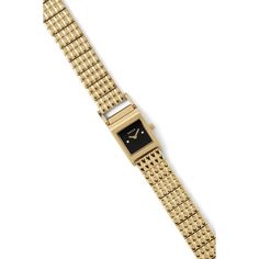 This danity and delicate watch displays a petite 18mm sqaured case, making it the perfect everyday accessories or to add a subtle touch of sophistication to any outfits. Classic Square Watch Accessories For Gifts, Luxury Square Everyday Watch, Timeless Square Watch Accessories For Formal Occasions, Modern Square Face Watch For Formal Occasions, Elegant Gold Square-faced Watch, Elegant Gold Square Face Watch, Elegant Square Watches With Diamond Hour Markers, Gold Minimalist Watch Accessories For Formal Occasions, Elegant Rectangular Bracelet Strap Jewelry