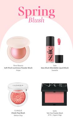 Blush product recommendations for spring seasonal type Clear Spring Palette, Light Spring Palette, True Spring Colors