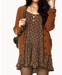 Fall Dress Outfit Ideas Cardigans, Ethno Style, Classic Cardigan, Buy Dress, Fall Outfit, Outfits Casuales, Winter Wardrobe, Look Fashion, Cardigans For Women