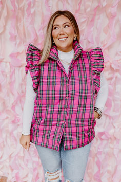 Shop the link below to grab this look!😍 Pink Cotton Vest For Fall, Trendy Pink Cotton Vest, Casual Pink Vest Outerwear, Pink Sleeveless Cotton Outerwear, Sleeveless Pink Outerwear For Fall, Pink Sleeveless Outerwear For Fall, Casual Pink Sleeveless Outerwear, Quilted Vest, V Day