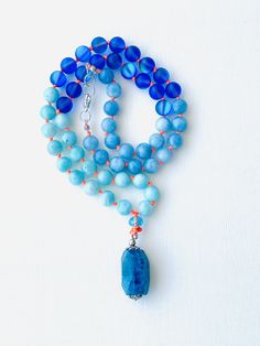 I see all things in clarity. I am open to the wisdom within. I can manifest my vision. My third eye and throat chakra are balanced. This purchase includes: Gemstone Mala, baggie, card including using your mala, intention setting and properties. GEMSTONES Blue Aragonite: Blue Aragonite helps you sympathize more easily. This makes it a powerful stone for healers and spiritual teachers. It also resonates with heart, throat, or third eye chakra, which will give you a joyful, optimistic and comfortin Natural Stones Mineral Crystal Jewelry For Meditation, Spiritual Agate Crystal Necklaces For Healing, Spiritual Adjustable Hand-strung Crystal Necklaces, Mystical Gemstone Beads Jewelry For Meditation, Meditation Necklace With Natural Stones And Mineral Crystal, Mystical Natural Stones Jewelry For Meditation, Mystical Jewelry With Natural Stones For Meditation, Adjustable Hand-strung Spiritual Crystal Necklaces, Amulet Jewelry With 8mm Beads For Meditation