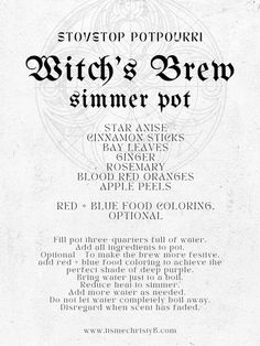 Spring Simmer Pots Witchcraft, Simmer Pot Samhain, Witches Simmer Pot Recipes, Aroma Pot Recipes, Simmer Pot Magic, Magical Simmer Pot Recipes, Witch Simmer Pot Recipe, Witchcraft Simmer Pot Recipes, Samhain Simmer Pot Recipes