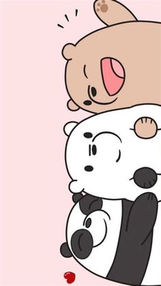 two cartoon pandas hugging each other on a pink background with the caption cryal