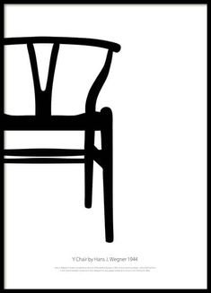 a black and white poster with a chair in the middle, against a white background