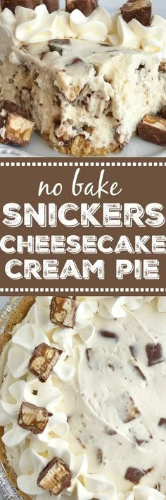 Snickers Torte, Snickers Pie, Desserts Cheesecake, Baking Recipes Pie, Snickers Cheesecake, Banana Split Dessert, Cheesecake Pie