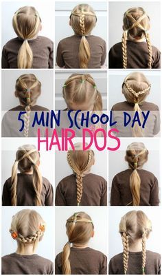 Quick and easy hair style for little girls 5 Minute Hairstyles For School, Easy Hair Dos, Canada Lifestyle, Girls School Hairstyles, Easy Hairstyles For Kids, 5 Minute Hairstyles, Cute Hairstyles For School