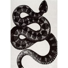 a black and white drawing of a snake