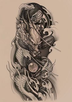 a dragon tattoo design on the back of a woman's arm