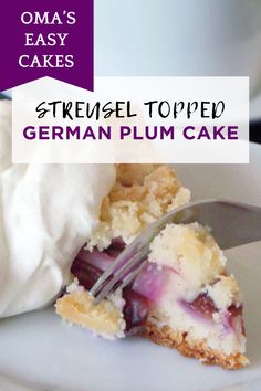 German Plum Cake Recipe – Streusel Pflaumenkuchen (Zwetschgenkuchen) German Plum Cake Recipe, Plums Recipes, German Plum Cake, Plum Cake Recipe, German Dessert, German Bakery, Food Authentic, German Cooking, German Food Authentic