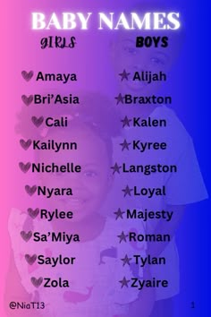 baby names for boys and girls