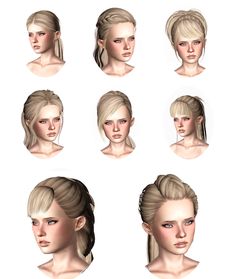 a bunch of different types of hair for the face and head, all in various poses