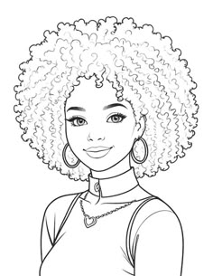 Black girl coloring page black woman col... | Premium Psd #Freepik #psd #black-woman #afro-american #curly-hairstyle #character-illustration Afro Hairstyle Drawing, Black Girls Coloring Pages, Coloring Book Illustrations, Black Art Coloring Pages, Coloring Pages Black Women, Colouring Pictures Printables, Afro Girl Drawing, Drawing Black Women, Black Woman Art Drawings