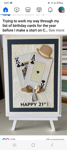 a birthday card with playing cards on it and the caption says, trying to work my way through my list of birthday cards for the year before i make a start