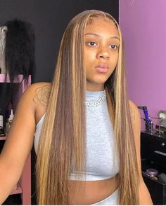 Piano Colored Hair Highlight Lace Wigs For Women -Asteriahair Hair Laid, Dope Hairstyles, Colored Wigs, Hair Color Highlights, Front Lace Wigs Human Hair, Long Straight Hair, Baddie Hairstyles, Hair Lace, Women Hairstyles