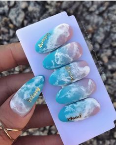 Boring Nails, Sea Nails, Beachy Nails, Unghie Nail Art, Tropical Nails, Gel Nail Art Designs, Mermaid Nails, Nail Art Designs Diy, Christmas Nails Acrylic